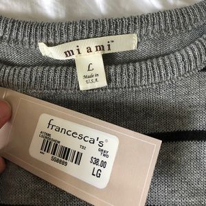 NWT Francesca’s striped knit sweater